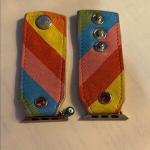 Watch Me Creations Excellent Condition Soft Leather Striped Apple Watch Band.